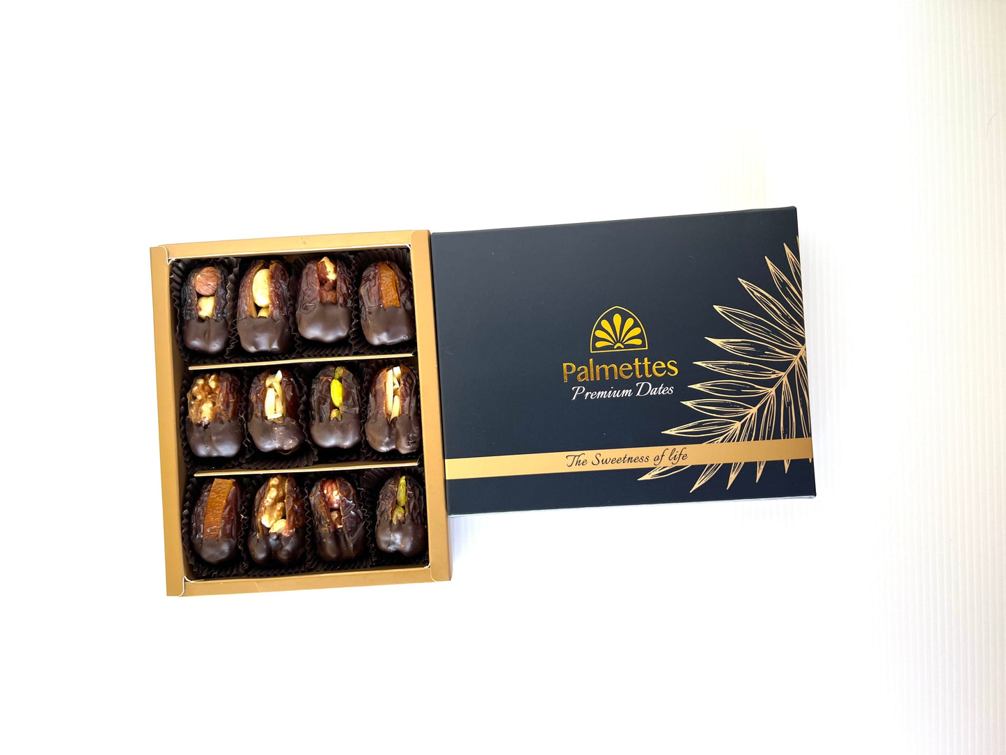 Chocolate Dipped Premium Stuffed Medjool Dates (12 pieces)